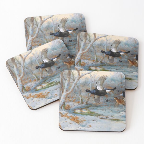 Item preview, Black Grouse in Flight in a Winter Woodland - Archibald Thorburn - 1923 designed and sold by CJET.