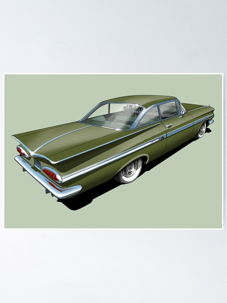 1959 Chevrolet Impala Poster By Candc Retro Redbubble