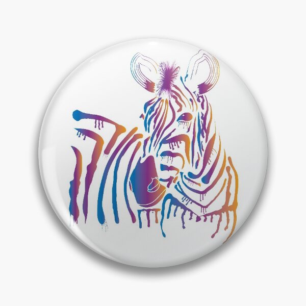 Item preview, Colorful Zebra Drip Effect Brush Drawing Line Art designed and sold by OmmeDesigns.