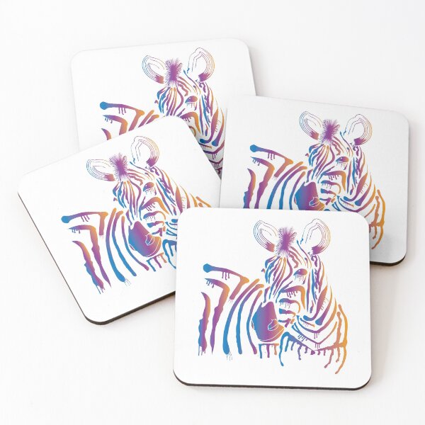 Item preview, Colorful Zebra Drip Effect Brush Drawing Line Art designed and sold by OmmeDesigns.