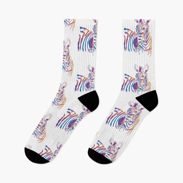 Item preview, Colorful Zebra Drip Effect Brush Drawing Line Art designed and sold by OmmeDesigns.