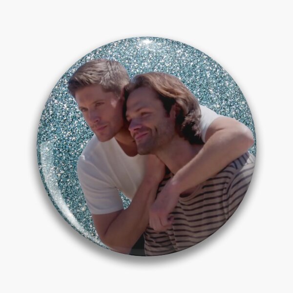 Item preview, j2 jensen and jared hug with glitter round photo supernatural  designed and sold by LannisterOnMars.