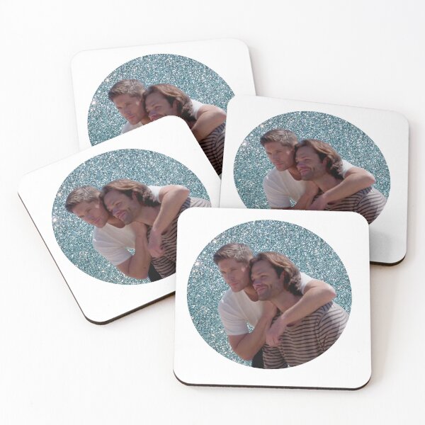 Item preview, j2 jensen and jared hug with glitter round photo supernatural  designed and sold by LannisterOnMars.