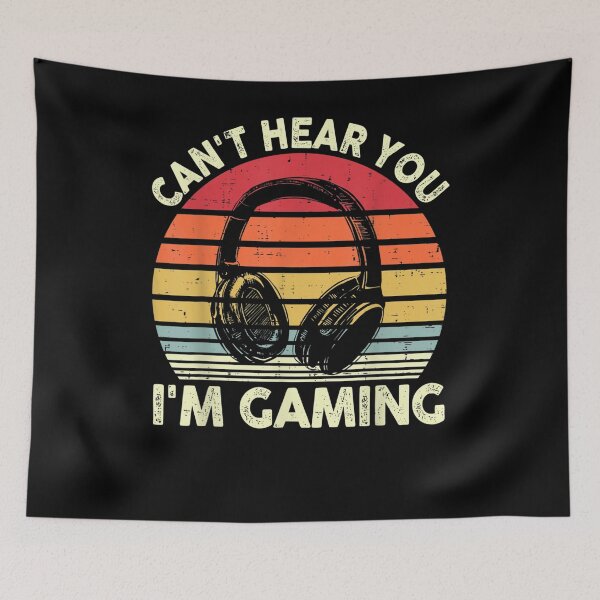Item preview, Can't Hear You I'm Gaming Vintage Headset Funny Game Lovers  designed and sold by melisenda.