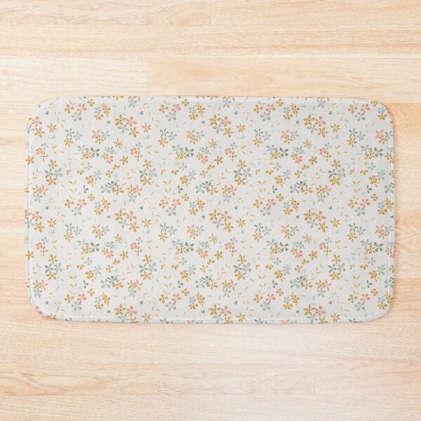 Item preview, White, Coral, & Teal Simple Ditsy Floral designed and sold by StudioPosies.