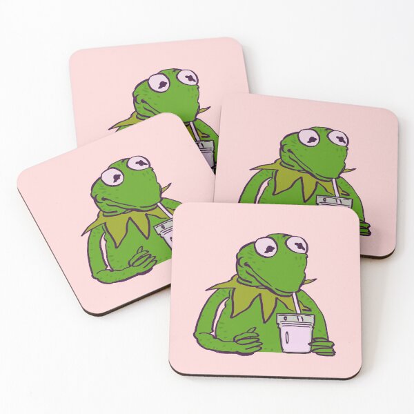 Item preview, I draw that picture of kermit the frog drinking his glass of milk with a straw. The muppets series. designed and sold by RansRoom.