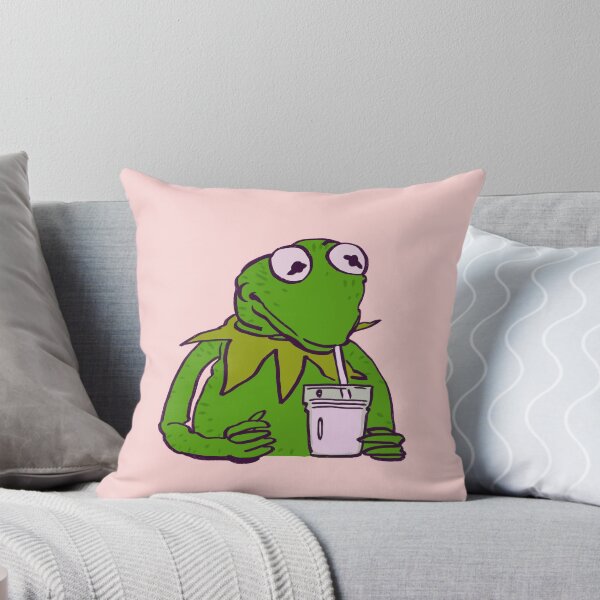 Item preview, I draw that picture of kermit the frog drinking his glass of milk with a straw. The muppets series. designed and sold by RansRoom.