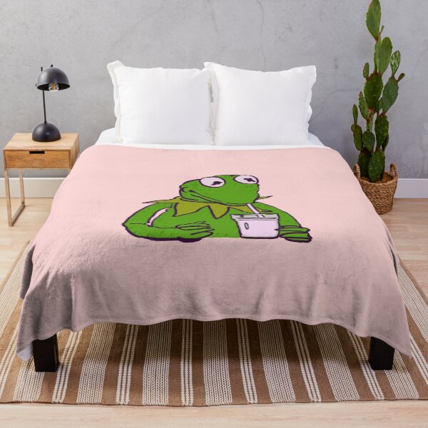 Item preview, I draw that picture of kermit the frog drinking his glass of milk with a straw. The muppets series. designed and sold by RansRoom.