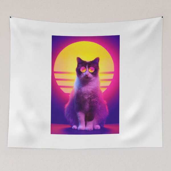 Item preview, Sunset Sunglasses Fluor Cat designed and sold by 2MdesignStore.