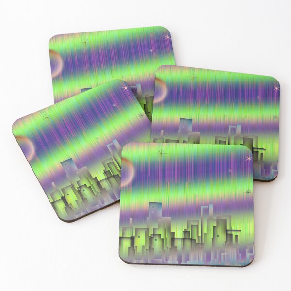 Item preview, Futuristic city silhouettes designed and sold by rolffimages.