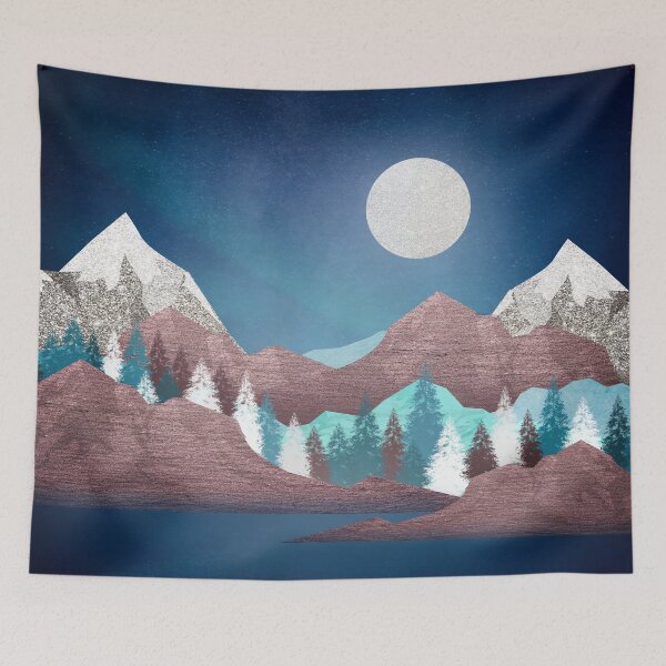 Item preview, Full Moon over Mountainous Coastal Landscape designed and sold by JackMoreh.