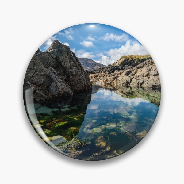 Item preview, Atlantic Ocean, rocky shores and blue cloudy skies in Ardara, County Donegal, Ireland designed and sold by AlbertMi.