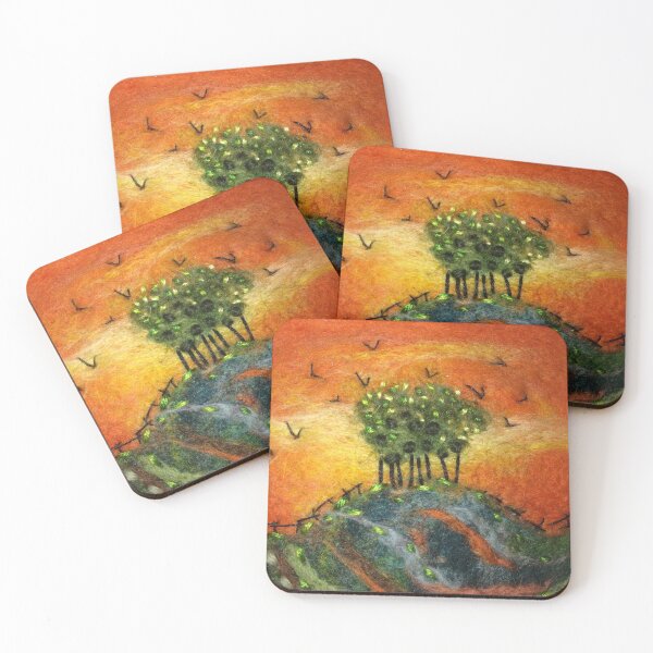Item preview, Orange Trees Felted Textile Art designed and sold by Wendy Early Textile Art.