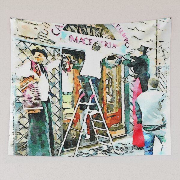 Item preview, Barbarano Romano: acrobats with butcher on the ladder designed and sold by Giuseppe Cocco.