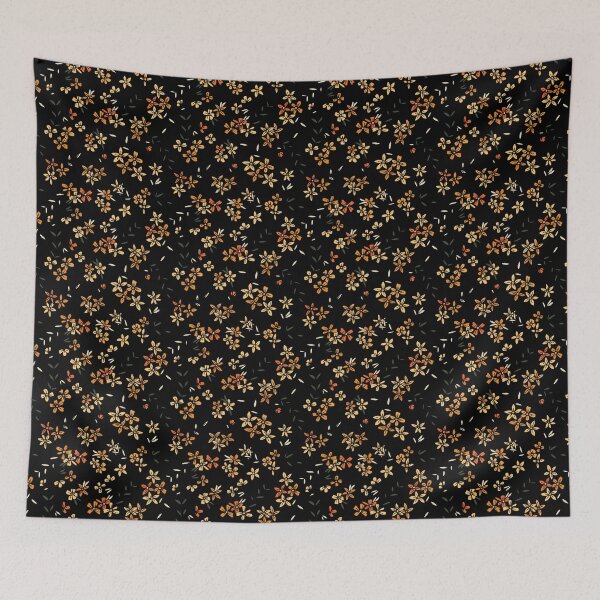 Item preview, Black, Orange, Olive Simple Ditsy Floral designed and sold by StudioPosies.