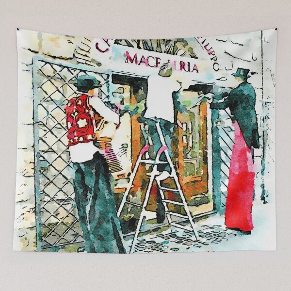 Item preview, Barbarano Romano: acrobats with butcher on the ladder designed and sold by Giuseppe Cocco.