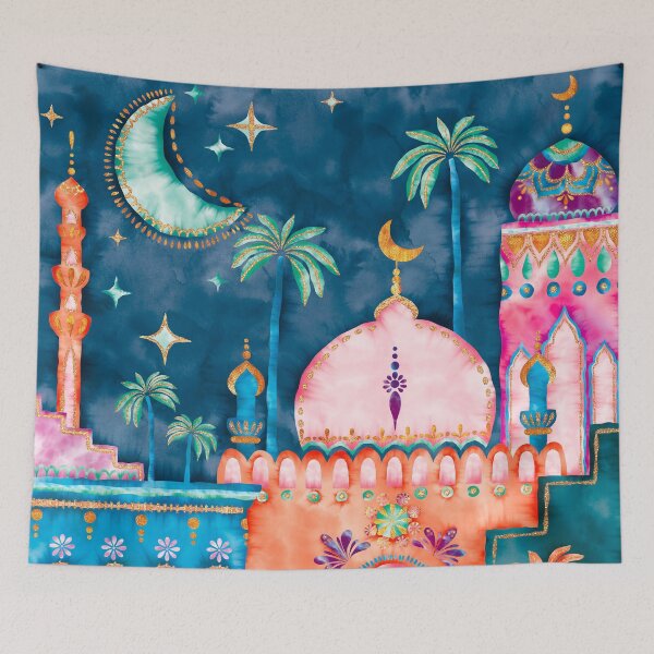 Item preview, Watercolor moroccan city, morocco landscape, morocco city, morocco travel, morocco architecture, marrakech, marrakesh, oriental designed and sold by Anaïs Illustration.
