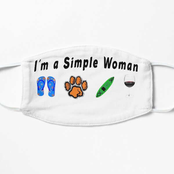 I'm a Simple Woman who loves Kayaking with Dogs Flat Mask