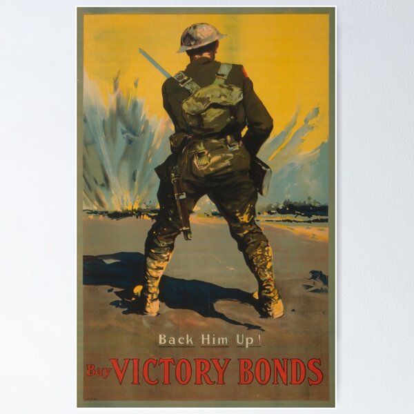Item preview, Buy Victory Bonds. Back him up! Canadian 1917 War Poster designed and sold by retrochoose.