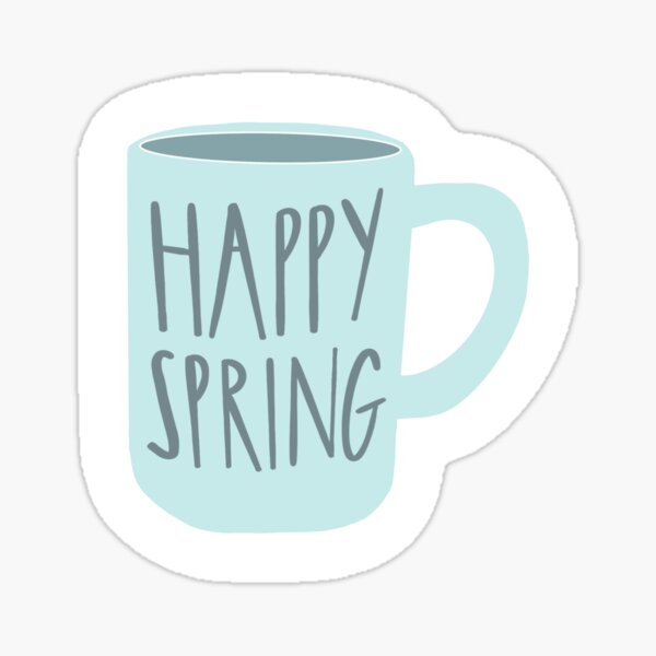 Happy Spring Mug | Farmhouse Rae Dunn Inspired Sticker