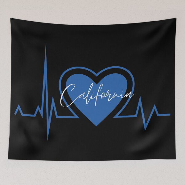 Item preview, California Hometown Heartbeat Blue Support Your State American US Pride designed and sold by BoomDesignsUS.