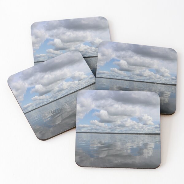 Item preview, cloudy landscape cumulus clouds are reflected in the water surface designed and sold by mrivserg.