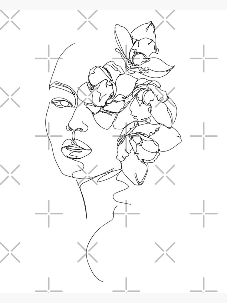 "Woman Flower Face line art" Sticker for Sale by thegoodlad Redbubble