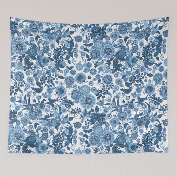 Item preview, DIGITAL TRENDS VINTAGE FLORAL GARDEN PATTERN - BLUE designed and sold by THE AMERICAN TEEVANGELIST.