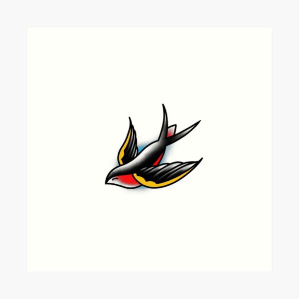 sticker of tattoo in traditional style of a swallow pierced by arrow  12089346 Vector Art at Vecteezy