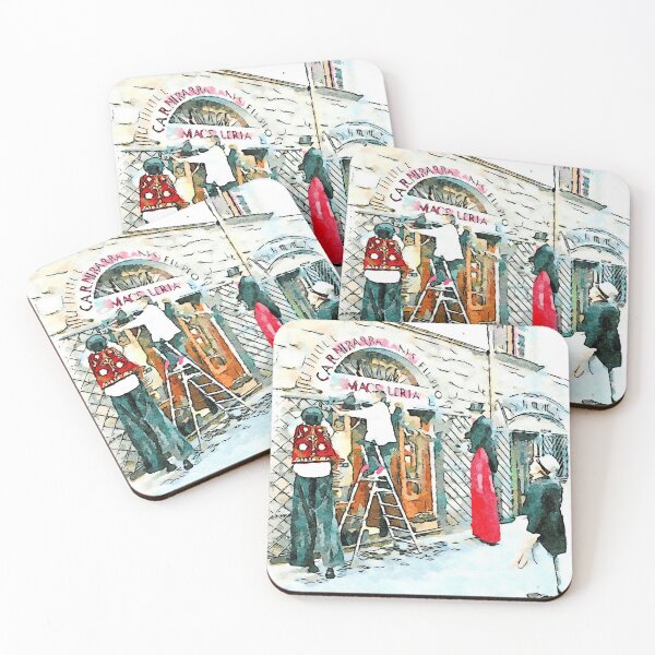 Item preview, Barbarano Romano: three acrobats with butcher on the ladder designed and sold by Giuseppe Cocco.