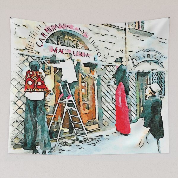 Item preview, Barbarano Romano: three acrobats with butcher on the ladder designed and sold by Giuseppe Cocco.