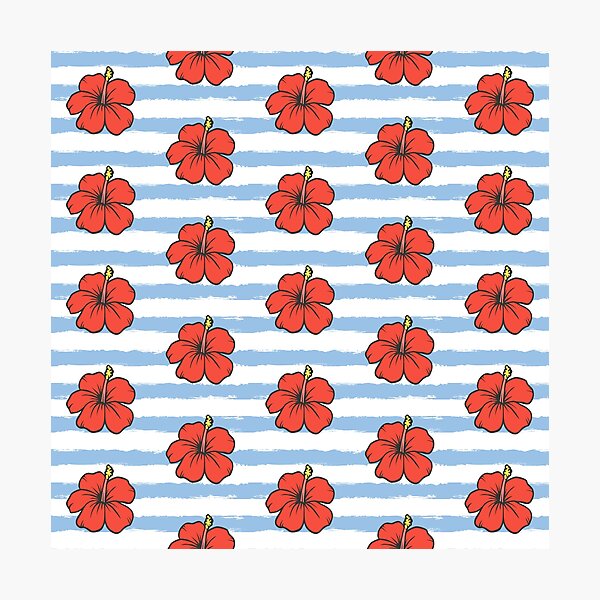 Item preview, Red hibiscus pattern designed and sold by BattaAnastasia.