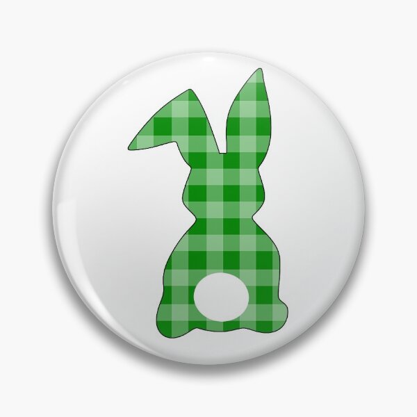 Item preview, Easter Bunny Behind with Big Round Tail | Green Gingham Bun designed and sold by Rabbitti.
