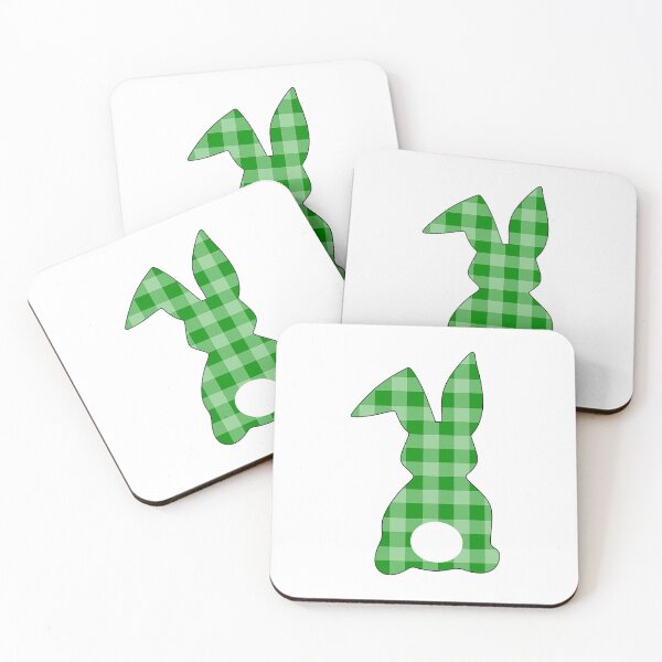 Item preview, Easter Bunny Behind with Big Round Tail | Green Gingham Bun designed and sold by Rabbitti.