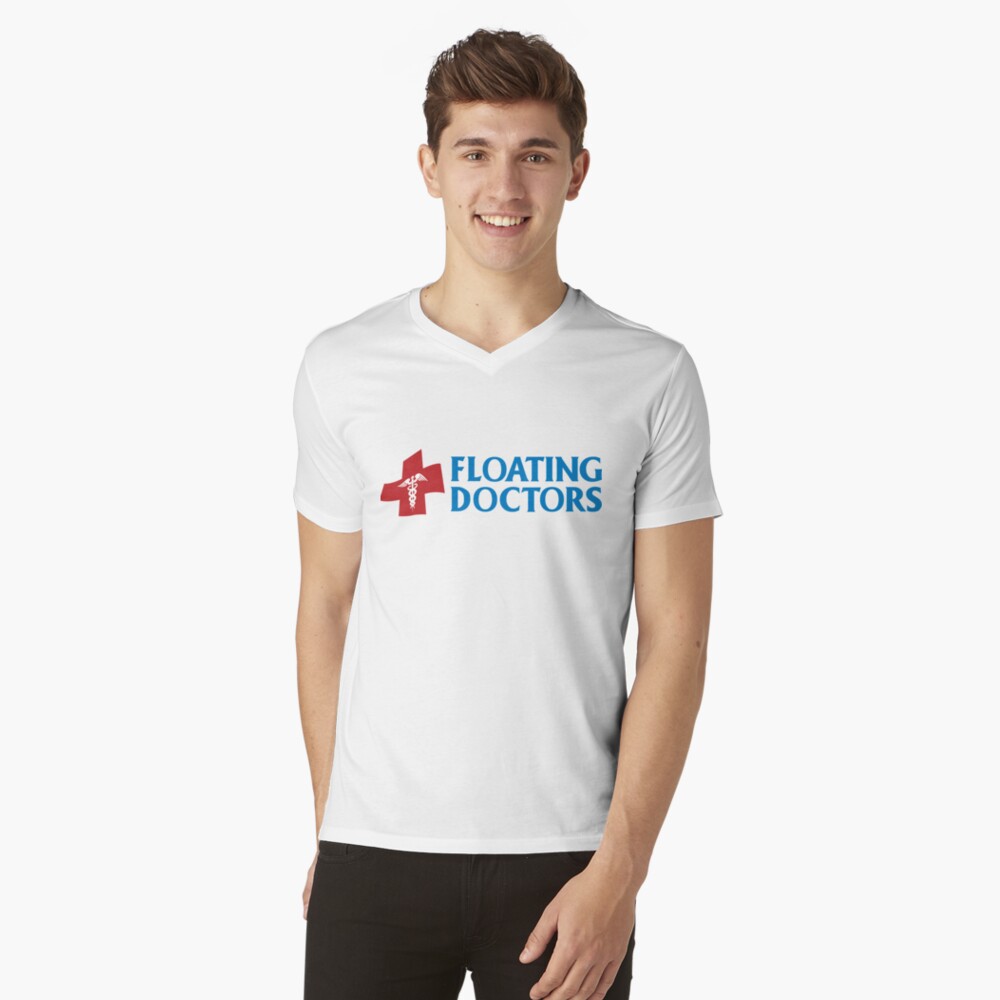 Vista previa del artículo con la obra «Camiseta de cuello en V», diseñado y vendido por FloatingDoctors.