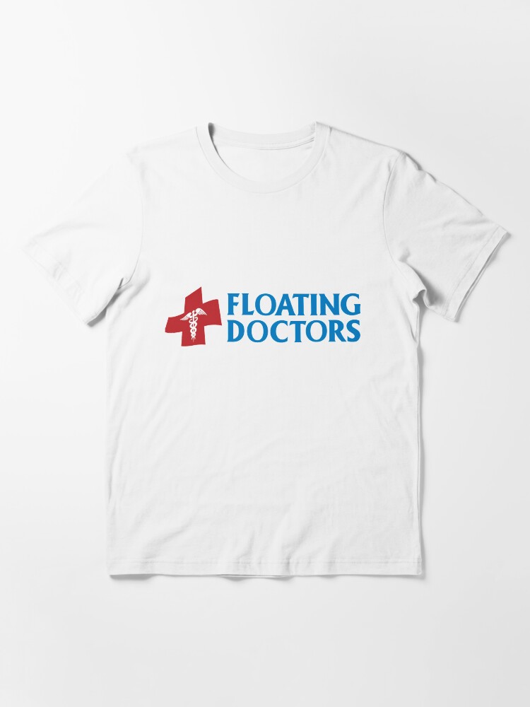 Imagen 3 de 7, Camiseta esencial con la obra Logotipo de cruz médica de médicos flotantes, diseñada y vendida por FloatingDoctors.
