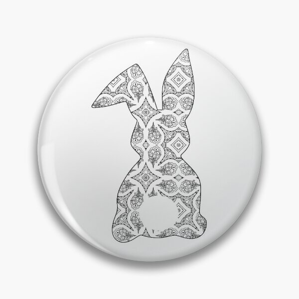 Item preview, Easter Bunny Behind with Big Round Tail | Mandala Pattern Bun designed and sold by Rabbitti.