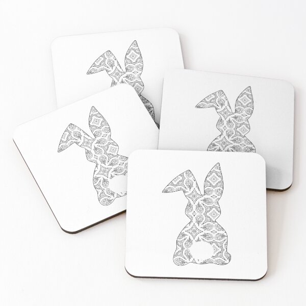 Item preview, Easter Bunny Behind with Big Round Tail | Mandala Pattern Bun designed and sold by Rabbitti.