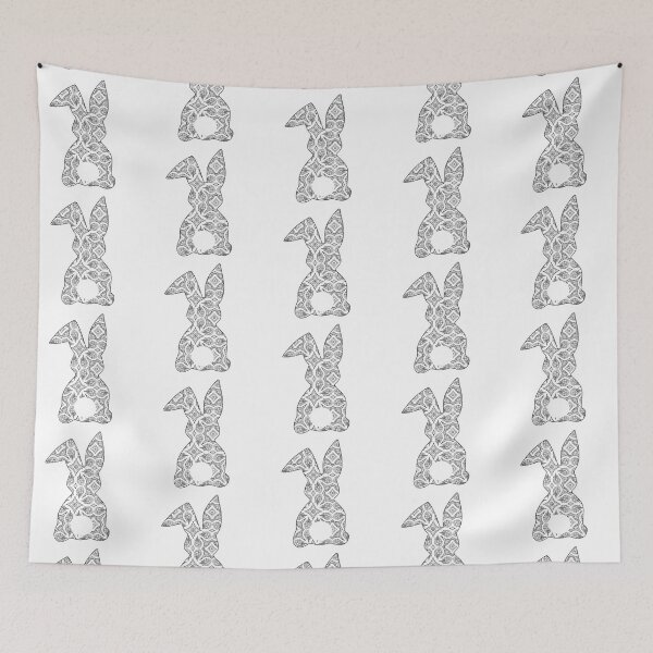 Item preview, Easter Bunny Behind with Big Round Tail | Mandala Pattern Bun designed and sold by Rabbitti.