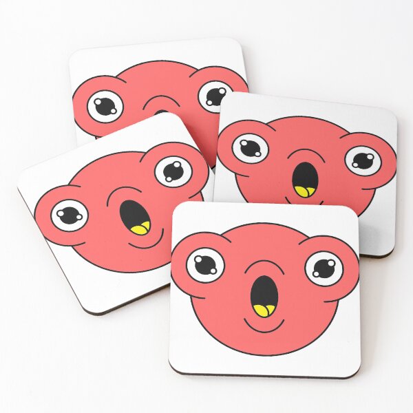 Item preview, Surprised Red Cute Monster Emoji designed and sold by PosterpartyCo.