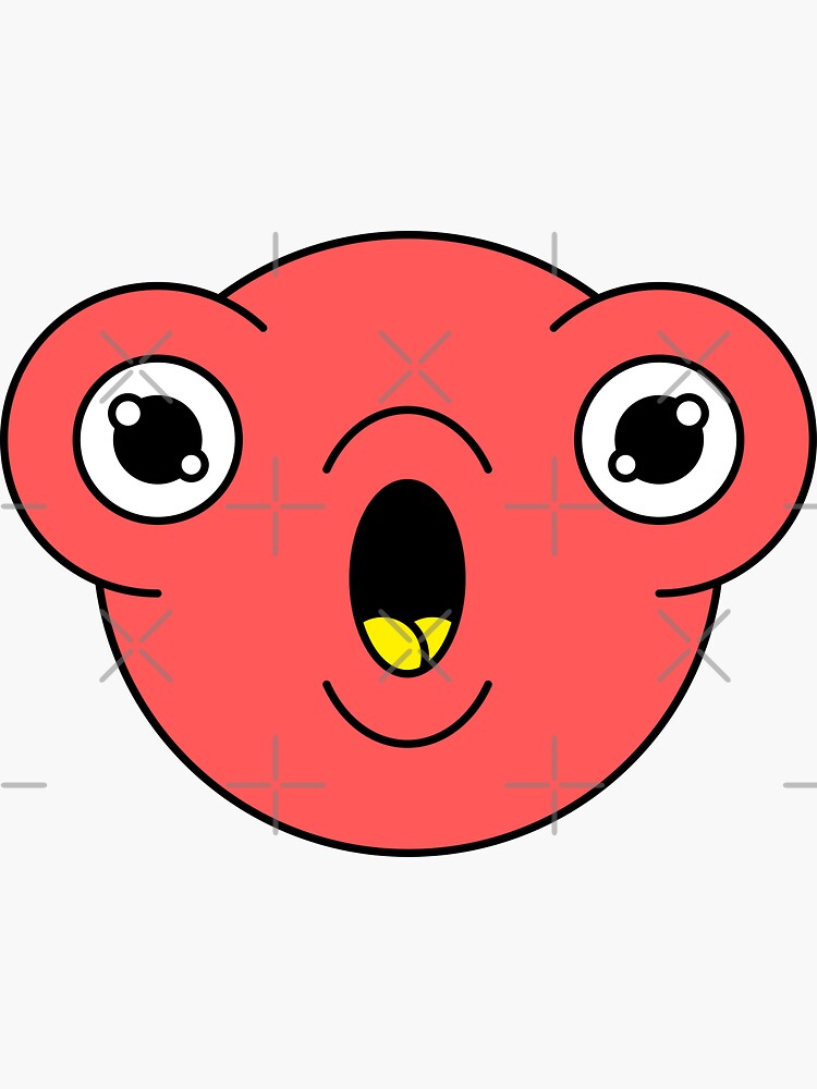 "Surprised Red Cute Monster Emoji" Sticker for Sale by PosterpartyCo