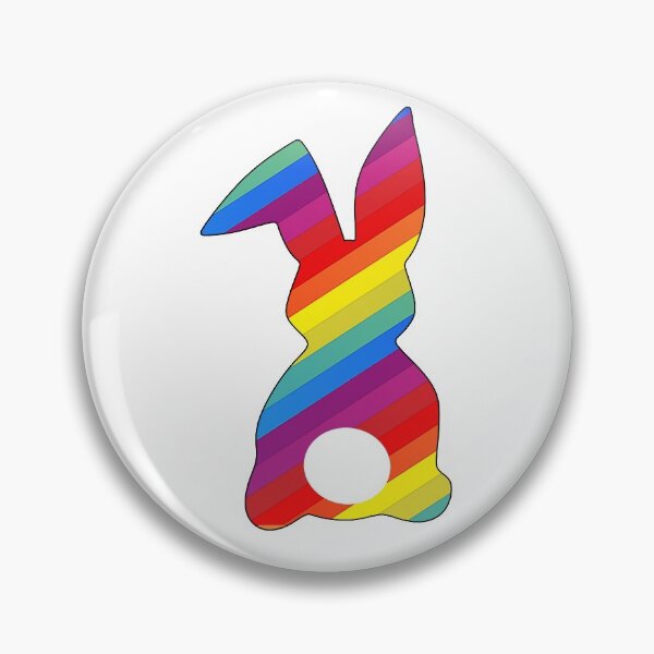 Item preview, Easter Bunny Behind with Big Round Tail | Rainbow Stripes Bun designed and sold by Rabbitti.