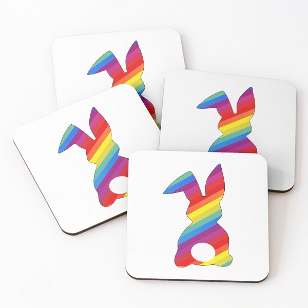 Item preview, Easter Bunny Behind with Big Round Tail | Rainbow Stripes Bun designed and sold by Rabbitti.