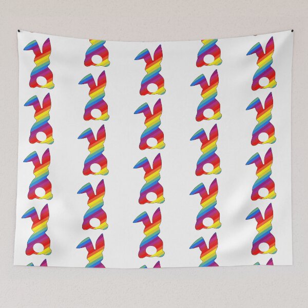 Item preview, Easter Bunny Behind with Big Round Tail | Rainbow Stripes Bun designed and sold by Rabbitti.