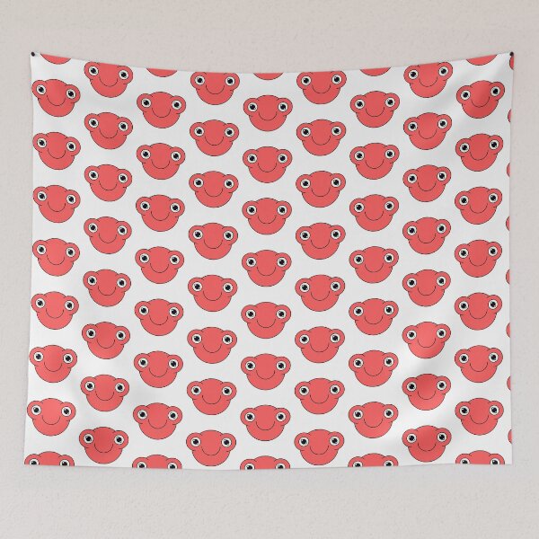 Item preview, Happy Red Cute Monster Emoji designed and sold by PosterpartyCo.