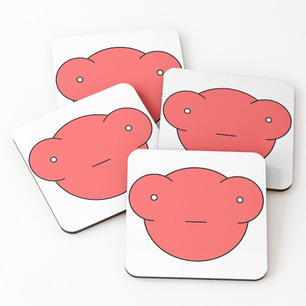 Item preview, Nonchalant Red Cute Monster Emoji designed and sold by PosterpartyCo.