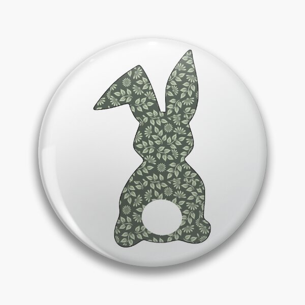 Item preview, Easter Bunny Behind with Big Round Tail | Sage Floral Leaf Bun designed and sold by Rabbitti.