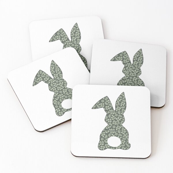 Item preview, Easter Bunny Behind with Big Round Tail | Sage Floral Leaf Bun designed and sold by Rabbitti.
