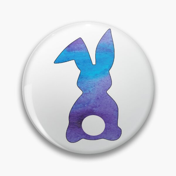 Item preview, Easter Bunny Behind with Big Round Tail | Purple and Blue Watercolor Bun designed and sold by Rabbitti.