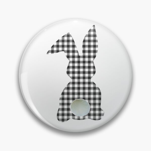 Item preview, Easter Bunny Behind with Big Round Tail | Black and White Plaid Bun designed and sold by Rabbitti.